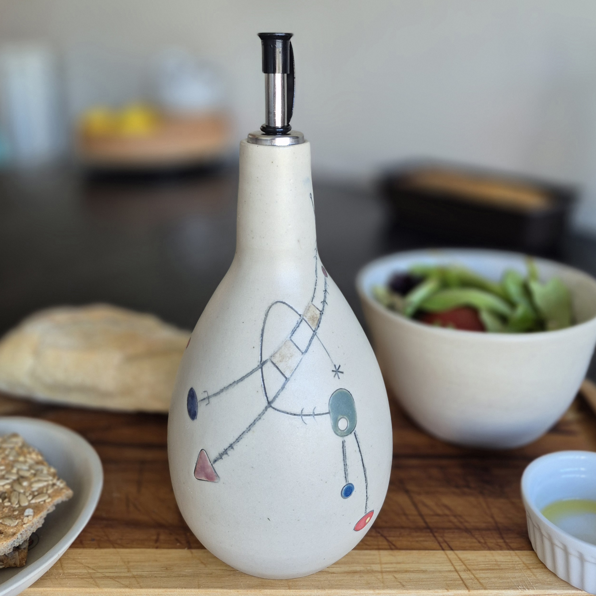 Huilier Géometrik en céramique artisanale